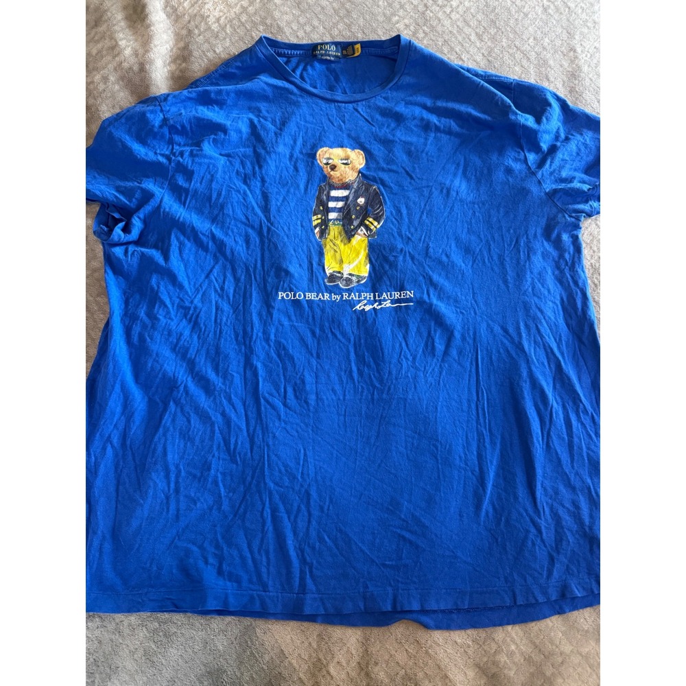 Polo Ralph Lauren Polo Bear T-Shirt Mens XXL Blue Classic Fit Nautical Graphic